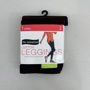 No Nonsense Brown Cotton Leggings Pants 1 Pair Womens size Large 12-14 NEW